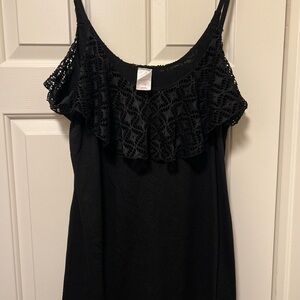 Xhilaration Black Crochet Swim Coverup